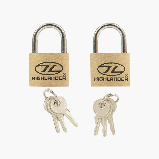Highlander cadenas laiton 20 mm lot de 2 à clé