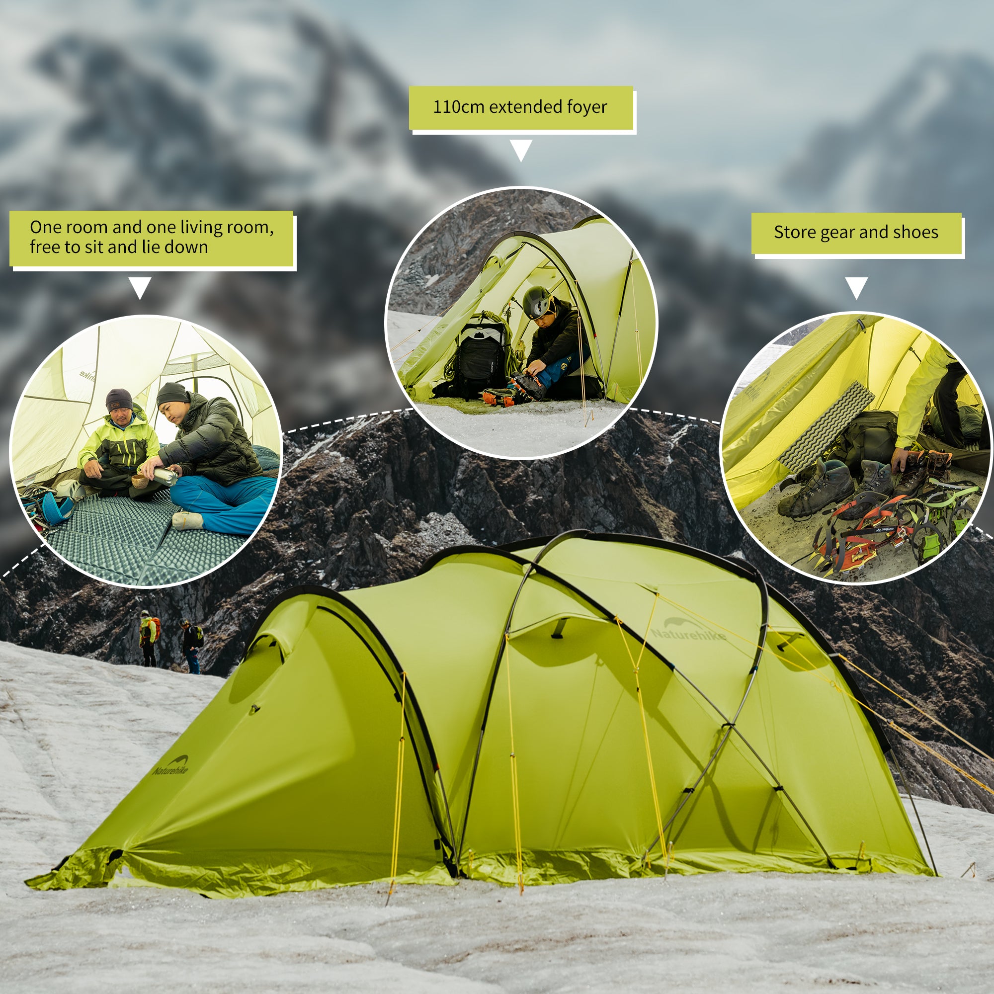 Naturehike Igloo 3 Tente 4 Saisons 3 Places PU4000