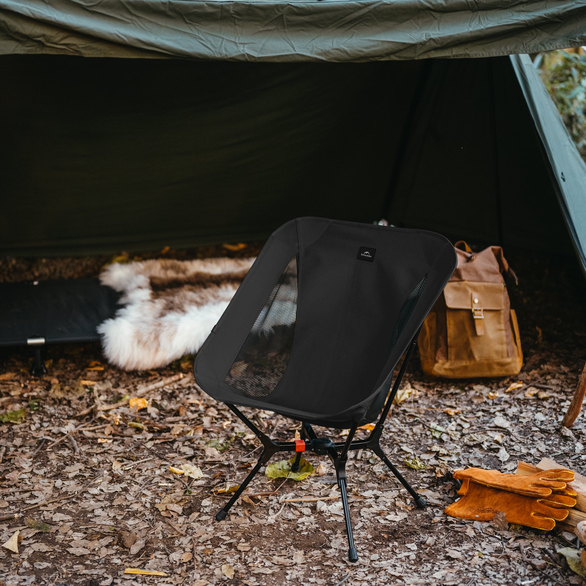 Naturehike PeakLite chaise camping M Noir aluminium 200 kg