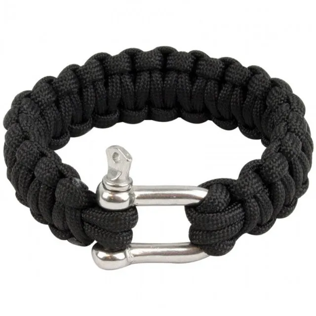 Highlander Paracord bracelet survie anneau D noir