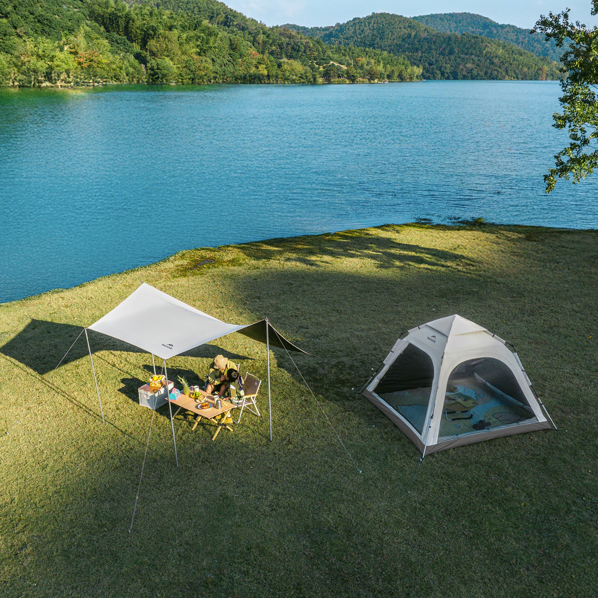 Naturehike Ango tente camping instantanée 3-4 pers auvent 9 m²