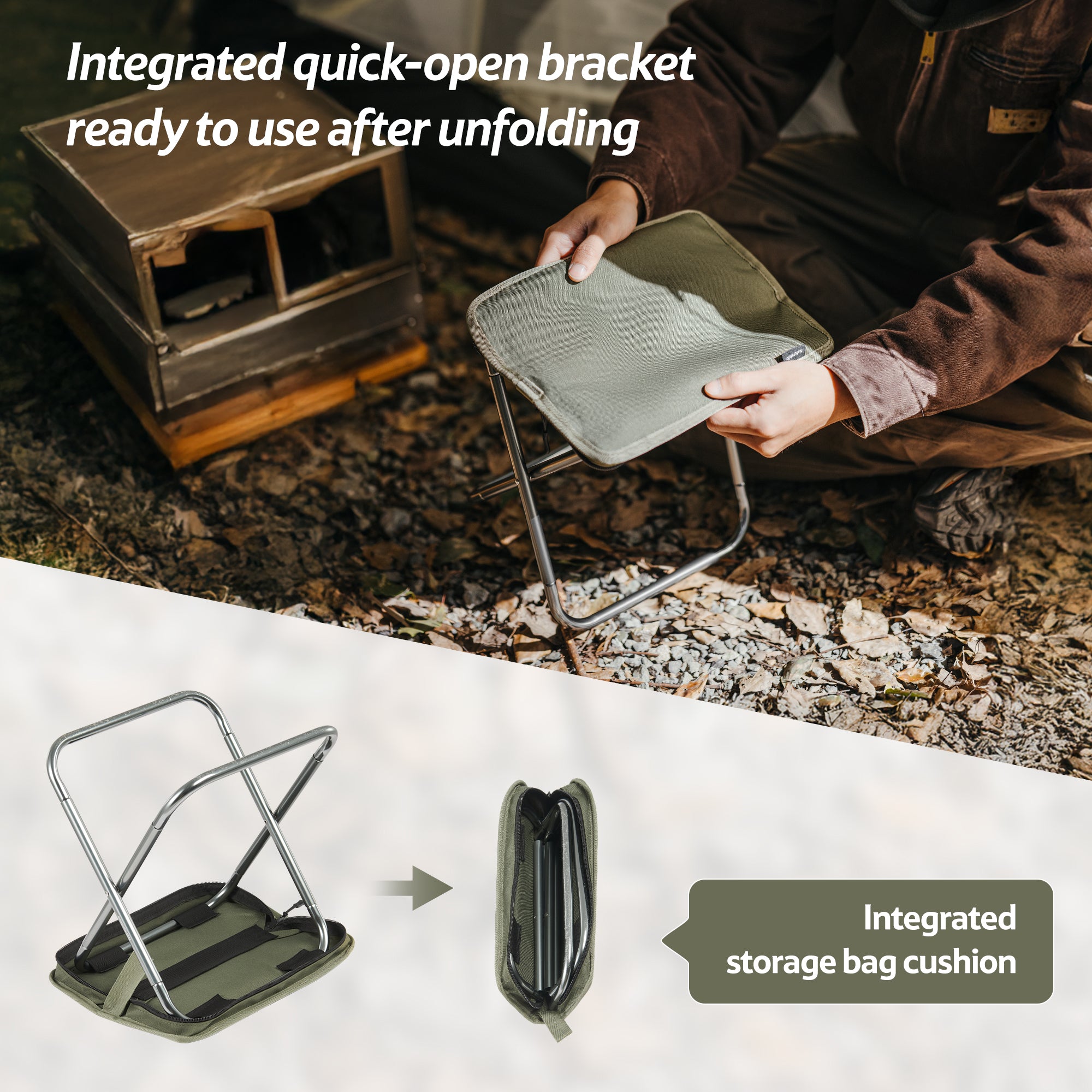 Naturehike PeakLite XL01 tabouret pliant vert 325 g