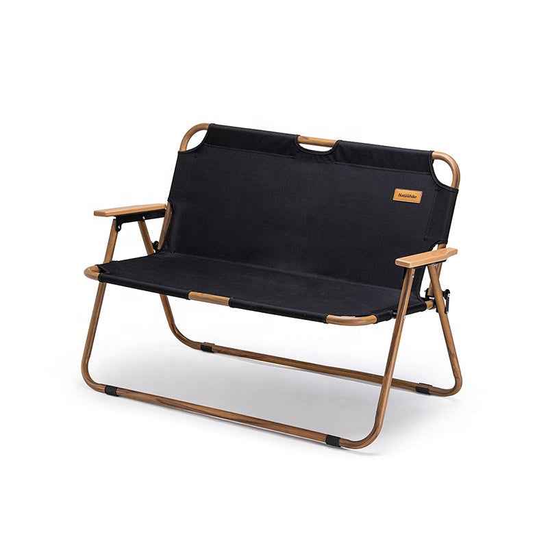 Naturehike chaise camping double bois grain noir 2 places