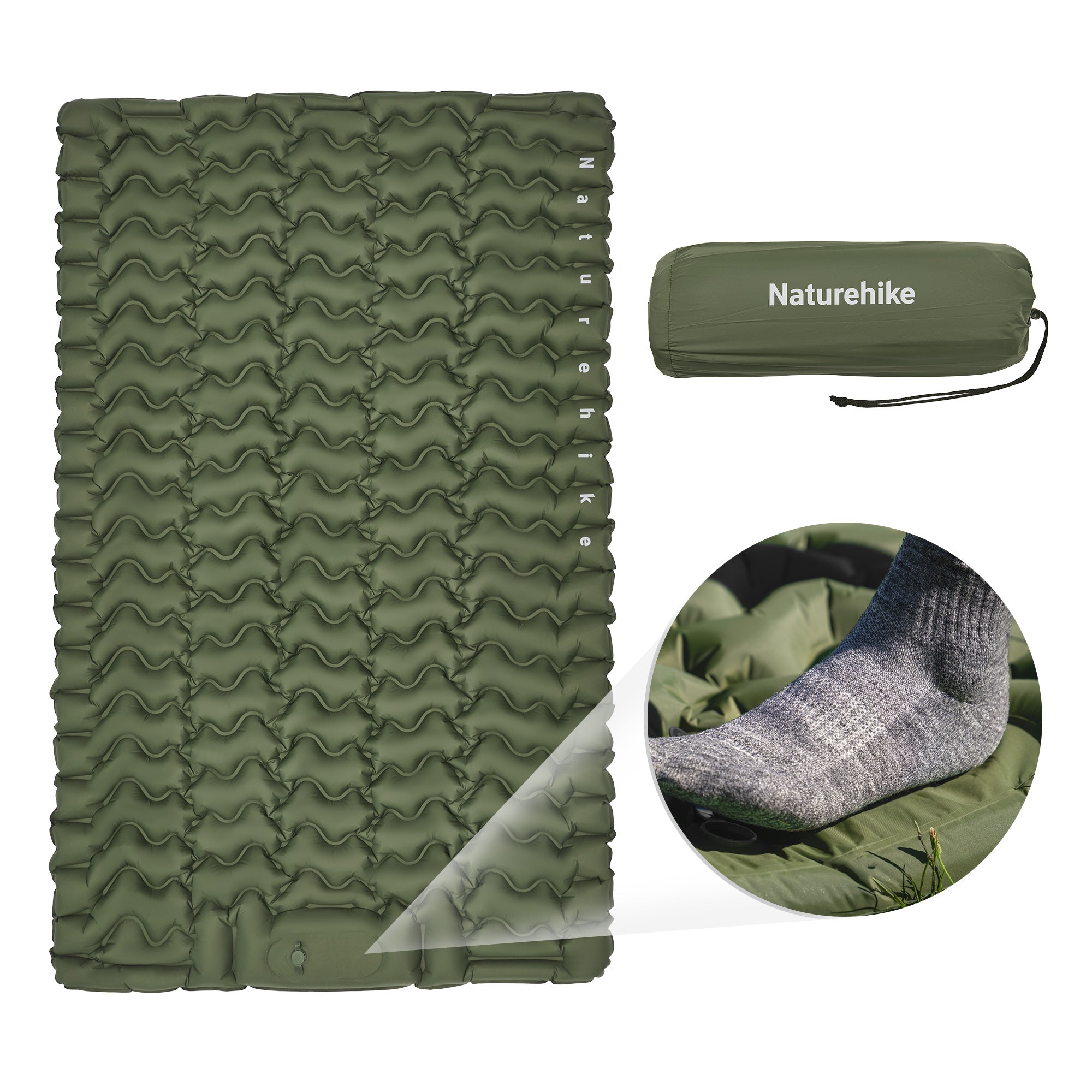 Naturehike FC01 Matelas Gonflable Double Bleu 6,5 cm