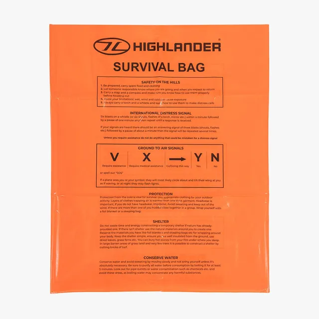Highlander Survival sac de survie Orange urgence