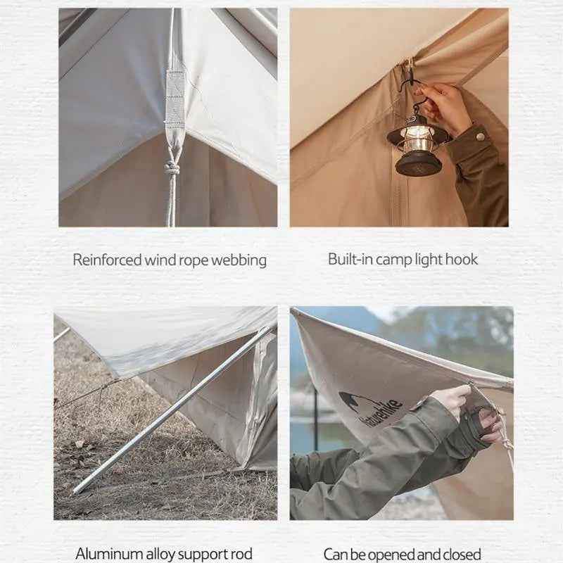 Naturehike GEN 4.8 tente glamping 2 places beige coton