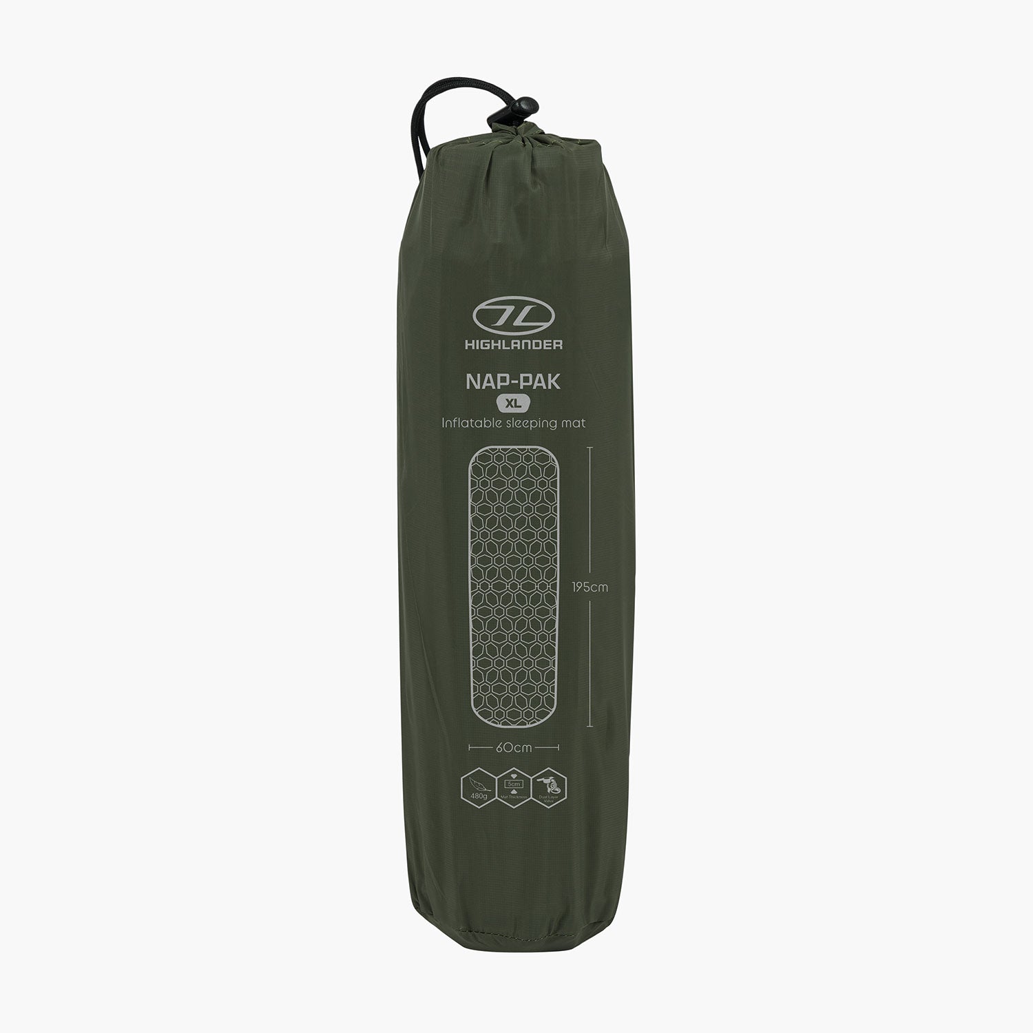 Highlander Nap-Pak XL matelas gonflable 190 cm olive 5 cm