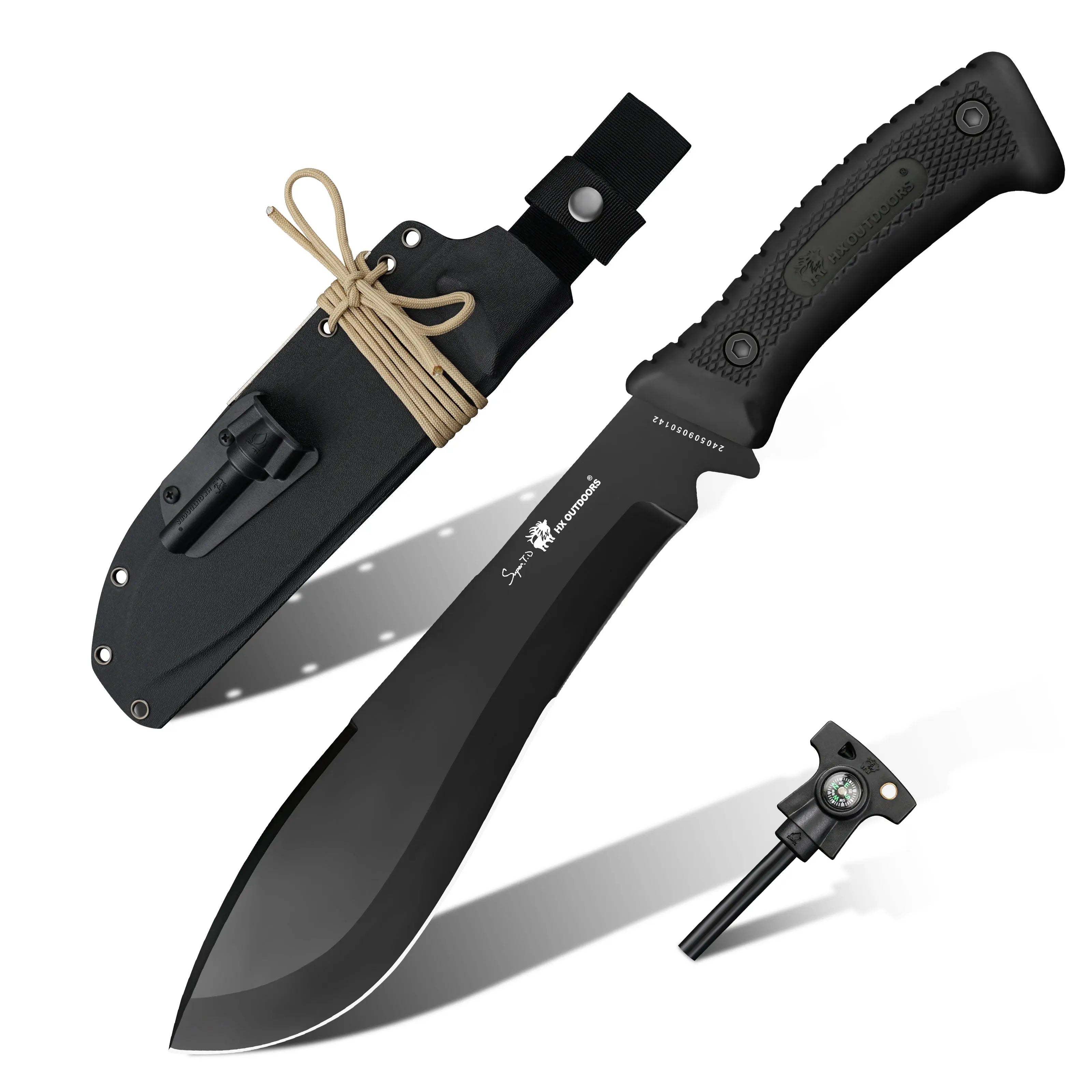 HX Chevalier couteau bushcraft lame D2 21 cm survie