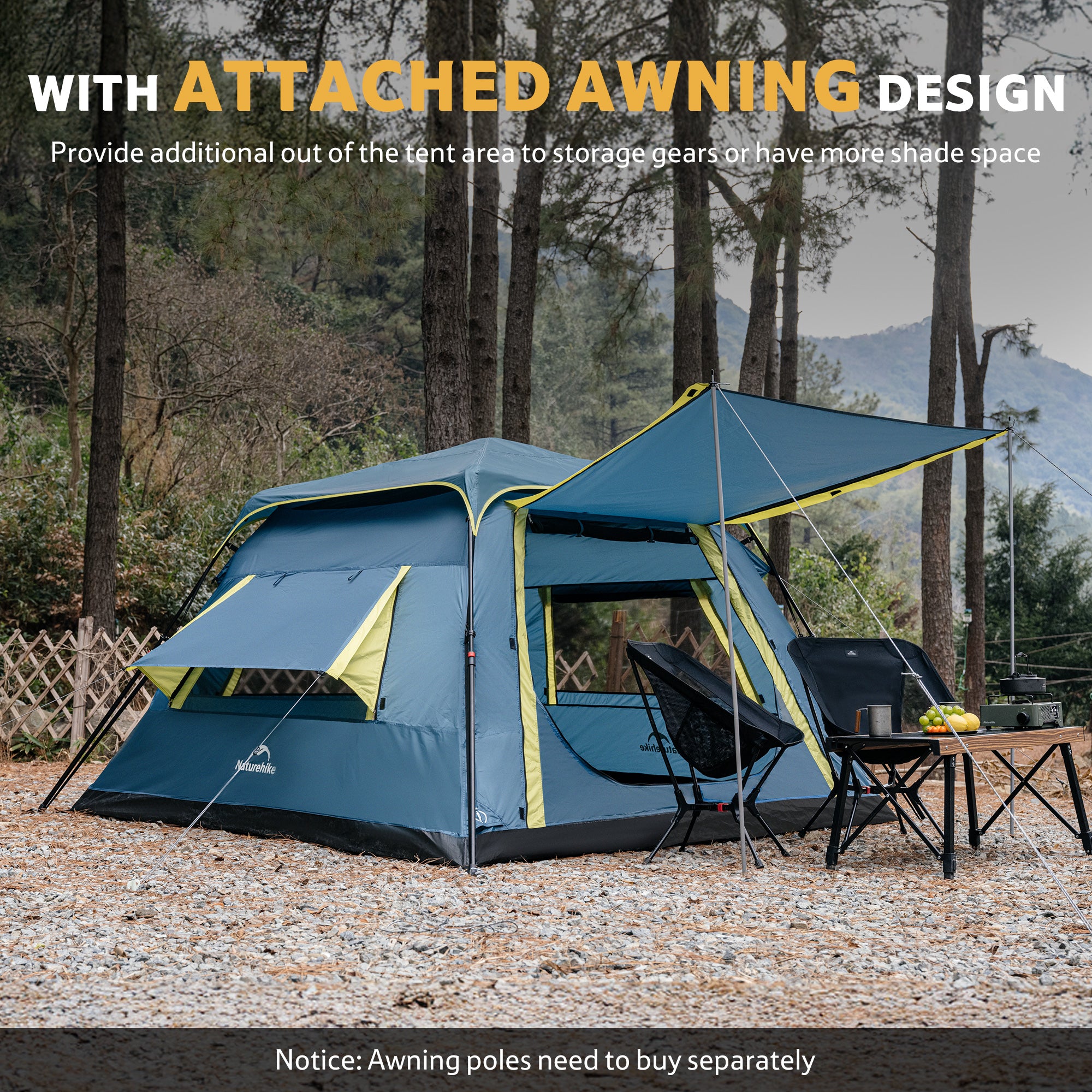 Naturehike Cape Lite tente camping 4 personnes cabine
