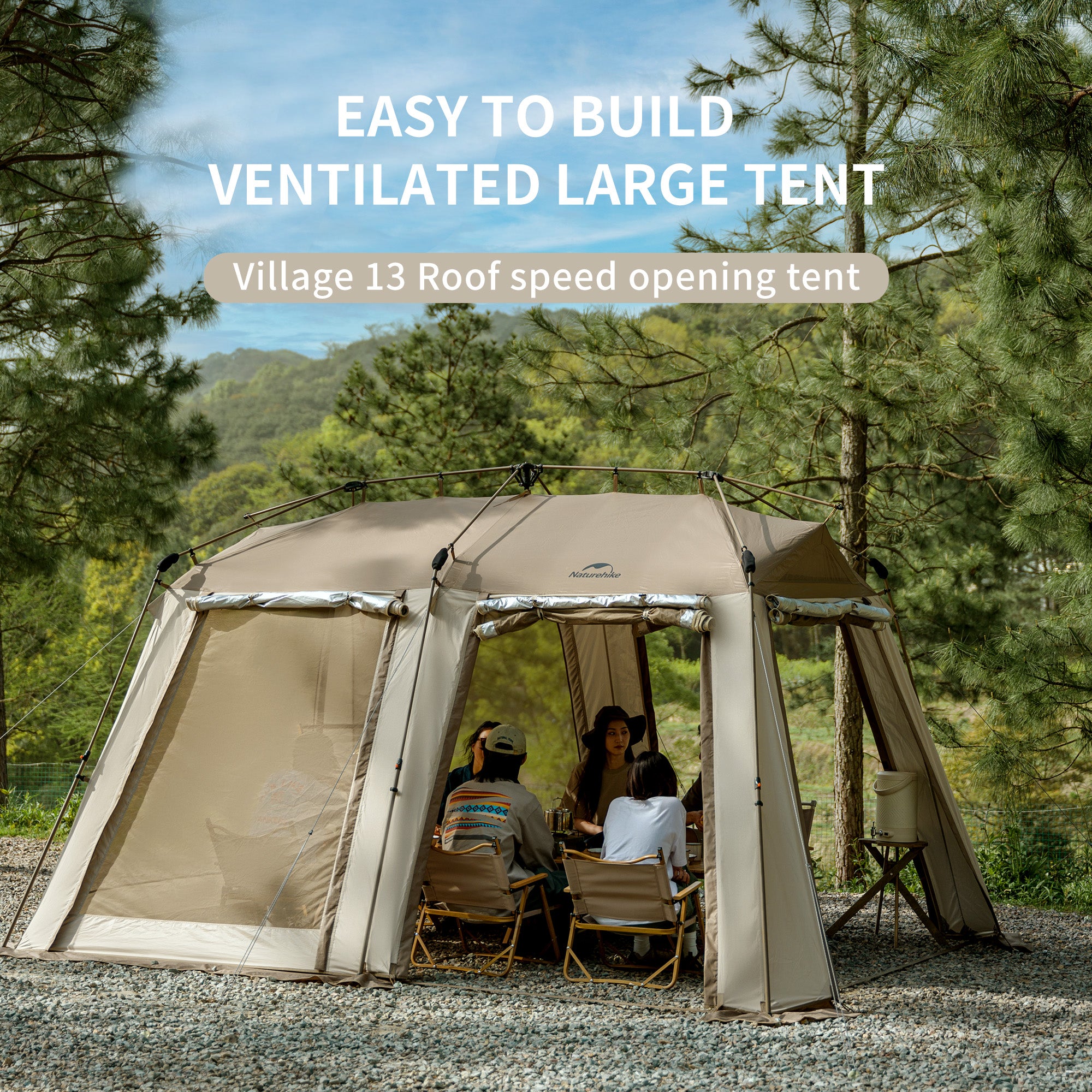 Naturehike Village 13 tente de camping cabine 6-8 places