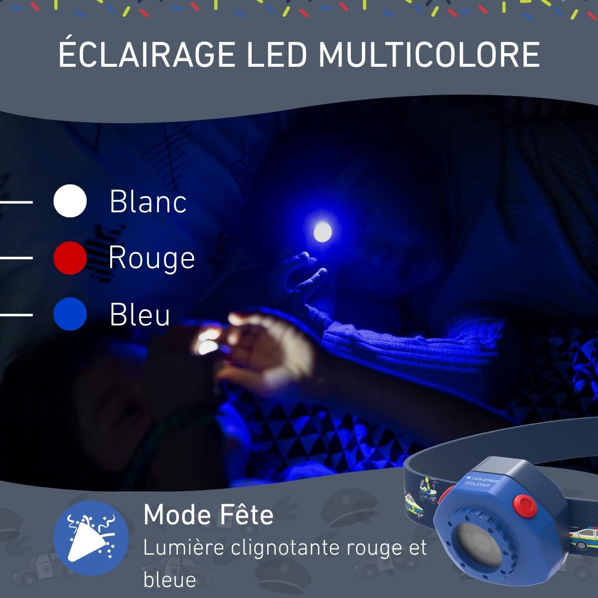 Ledlenser KIDLED4R Lampe Frontale Enfant Bleue 25 g
