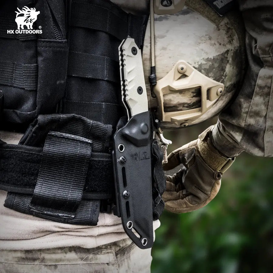 HX Snipers D-183 couteau fixe lame 98 mm marron