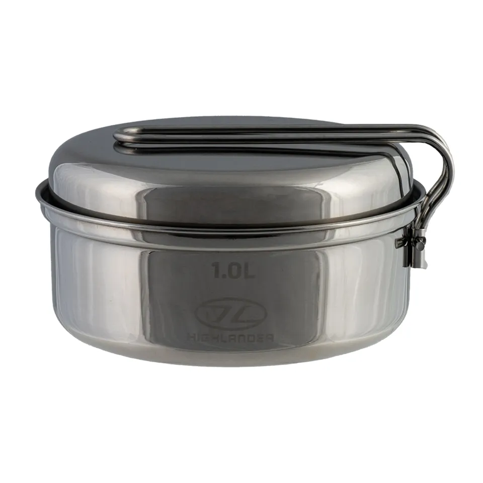 Highlander Billy 1L popote inox avec couvercle poêle