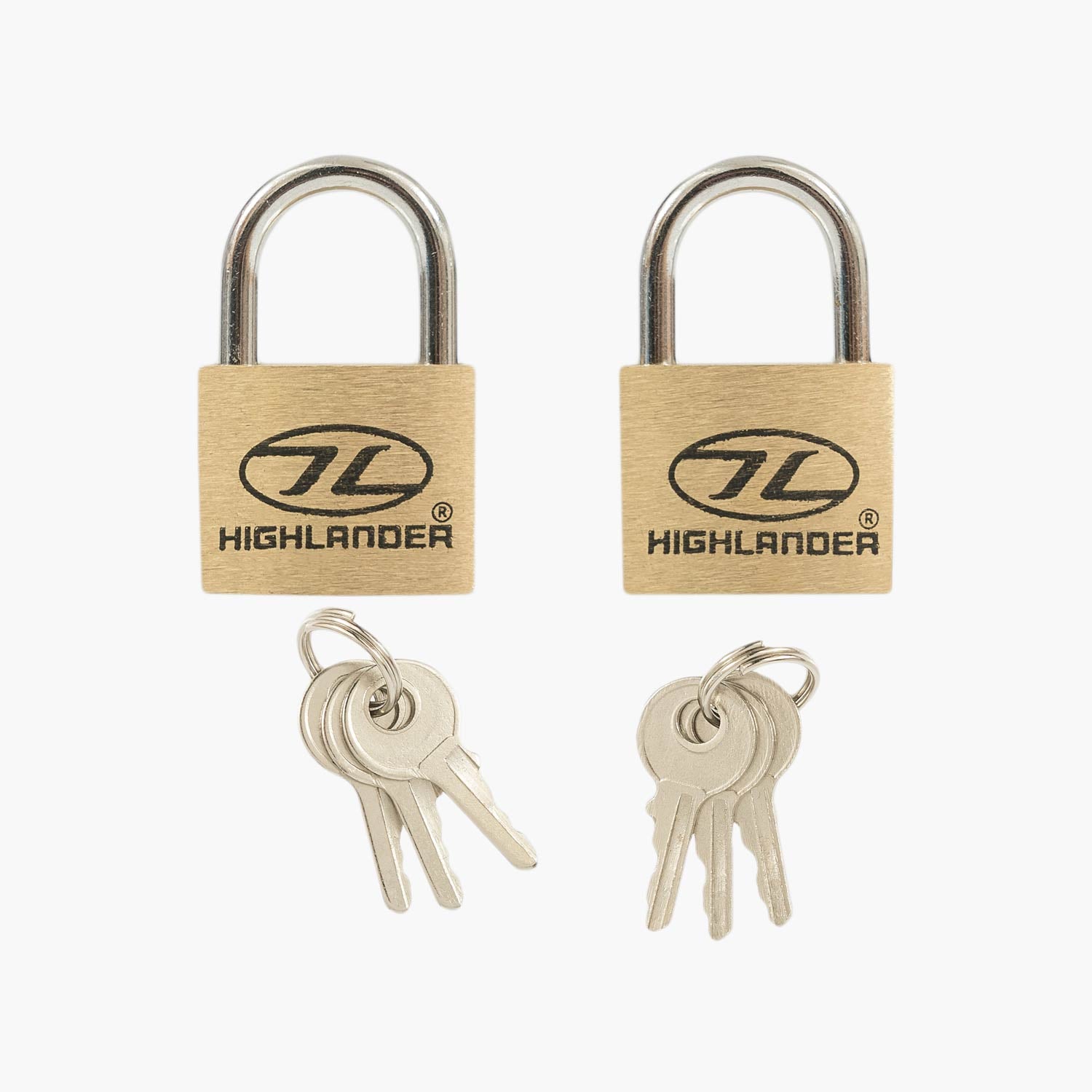 Highlander cadenas laiton 20 mm lot de 2 à clé