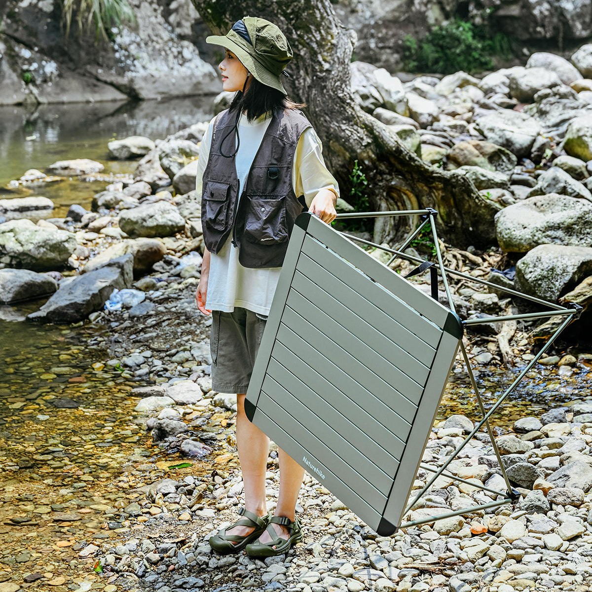 Naturehike PeakLite L02 table camping pliante verte M 100 kg