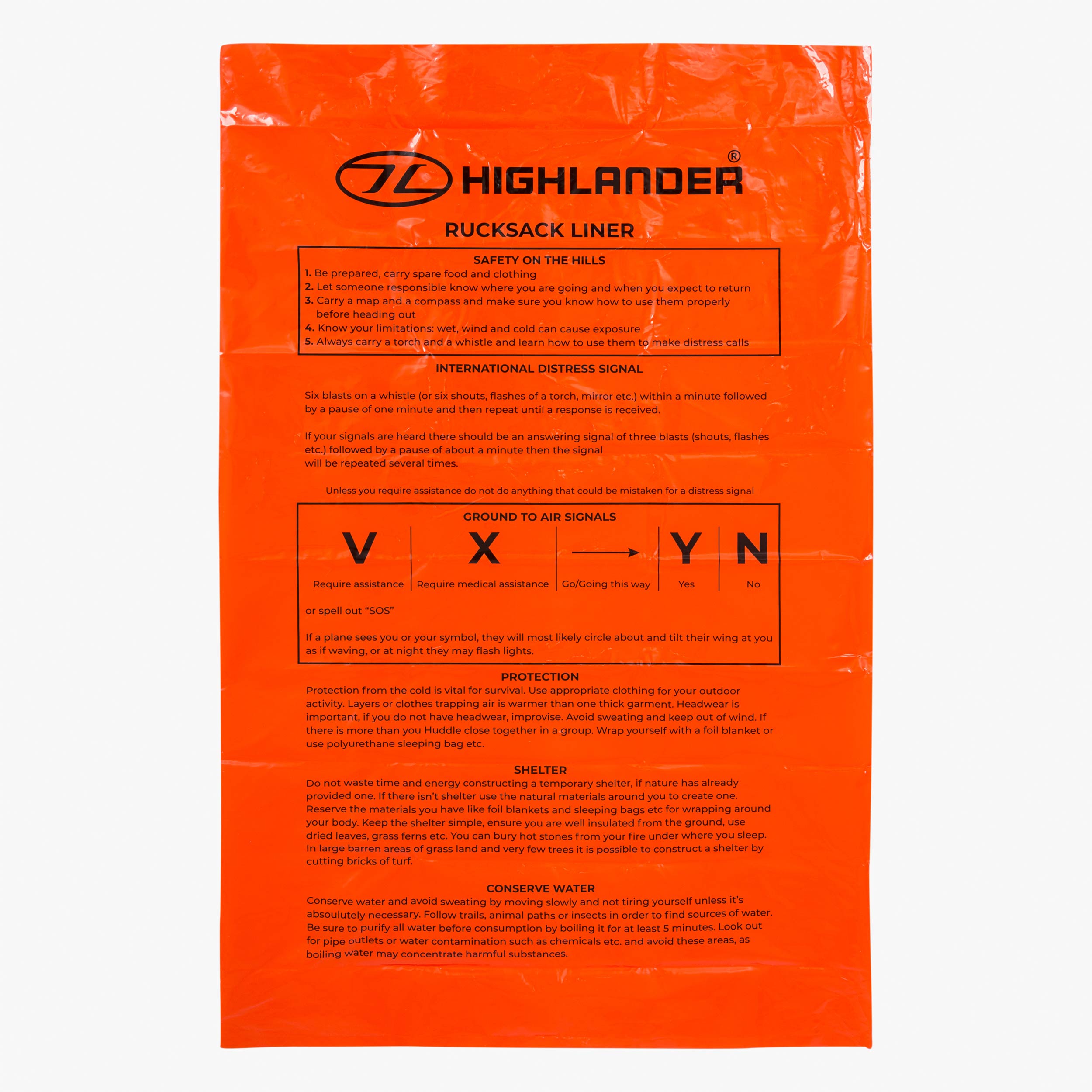 Highlander Liner doublure étanche sac orange polyéthylène