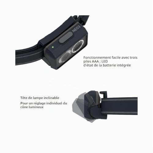 Ledlenser NEO3 lampe frontale noir 400 lm piles AAA