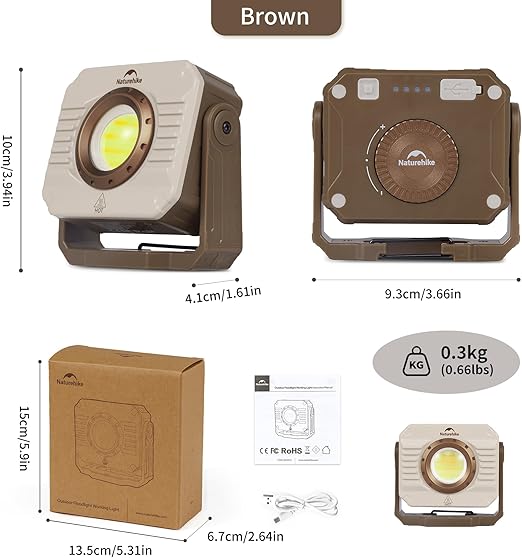 Naturehike Lampe LED 1200 Lumens Rechargeable Étanche