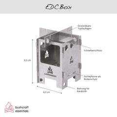 Bushcraft Essentials EDCBox Micro Stove Réchaud titane 41 g