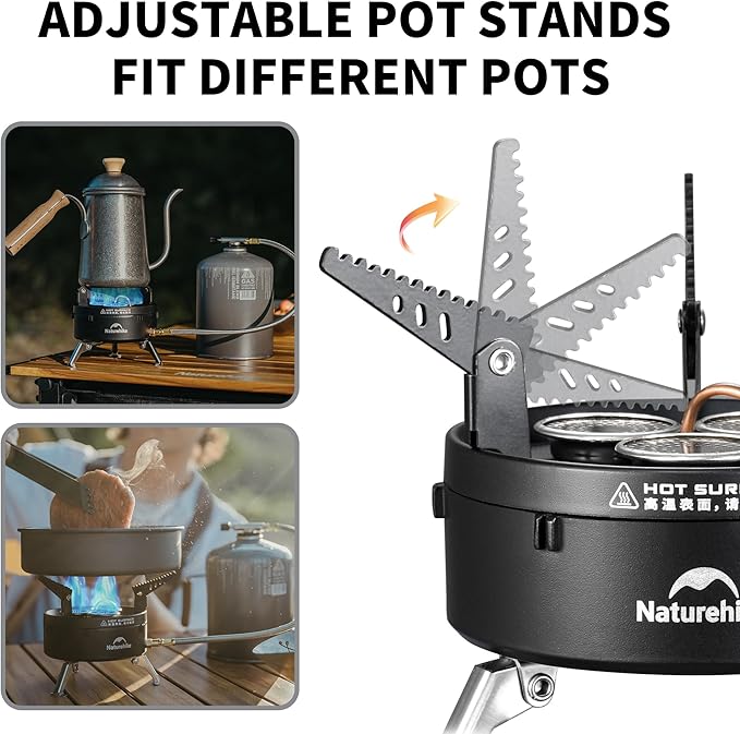 Naturehike BlackStar réchaud gaz triple brûleur 12000 BTU