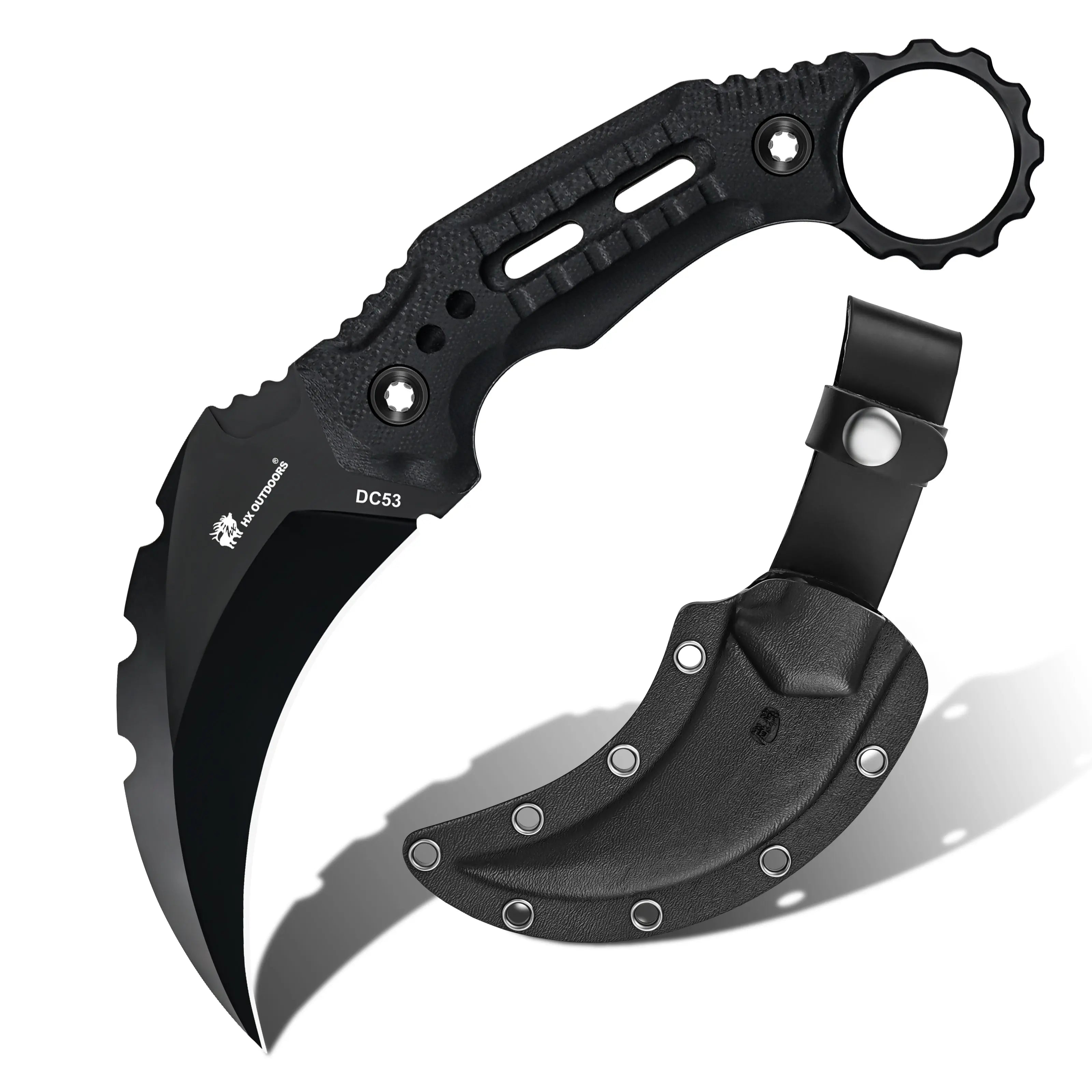 HX Outdoors Shadowfang D-317 couteau fixe DC53 noir