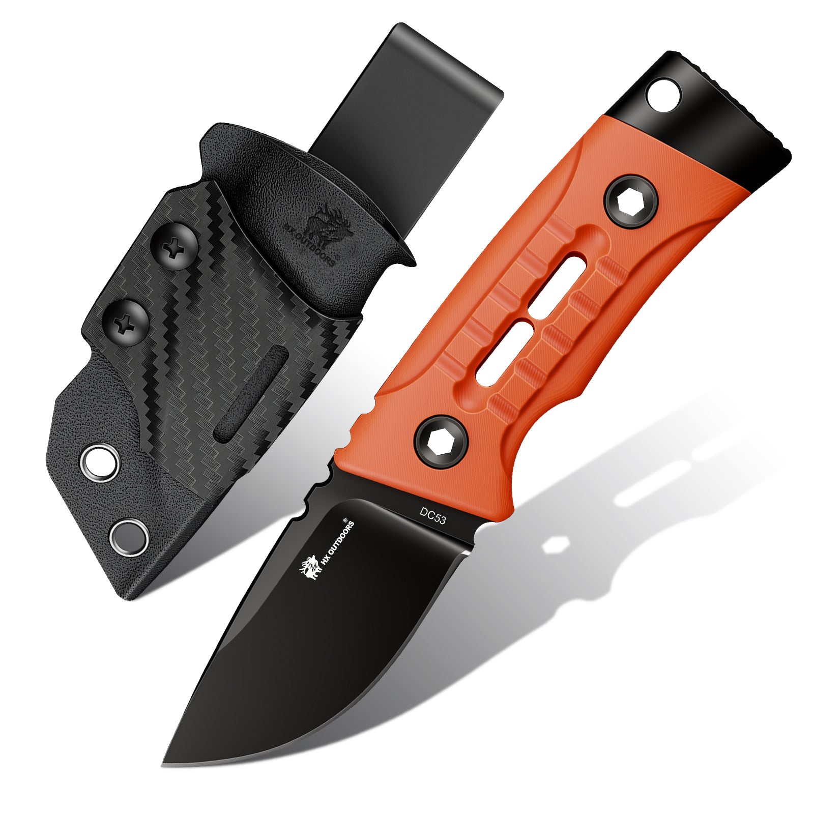 HX Rock Apex Mini TD-26A couteau fixe DC53 14,3 cm orange