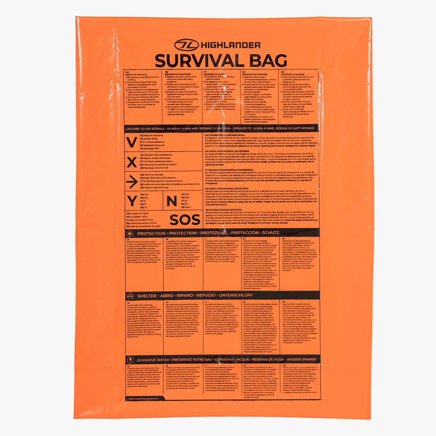 Highlander Survival sac bivouac urgence orange 2 places