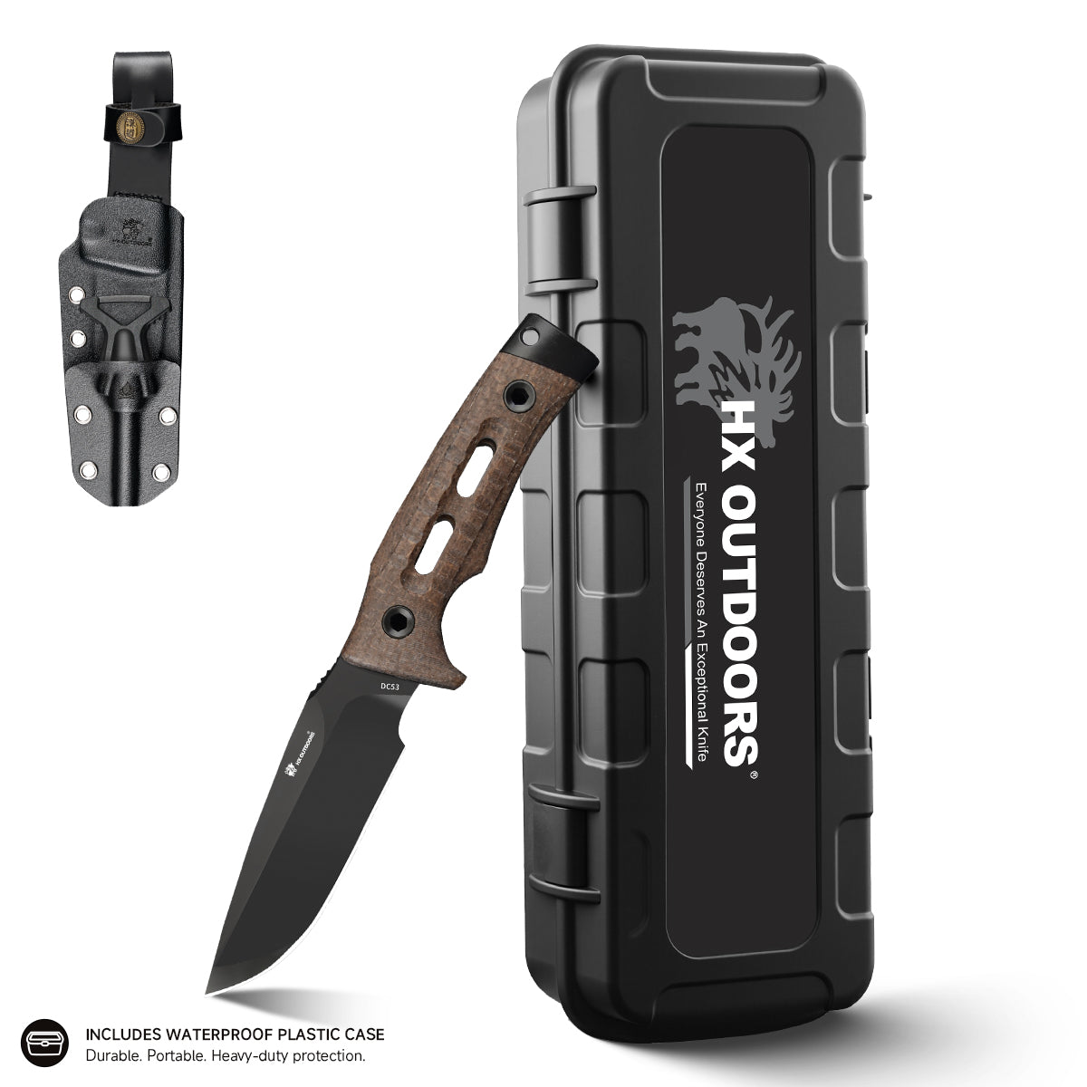 HX Rock Apex TD-18Z couteau fixe manche micarta marron DC53