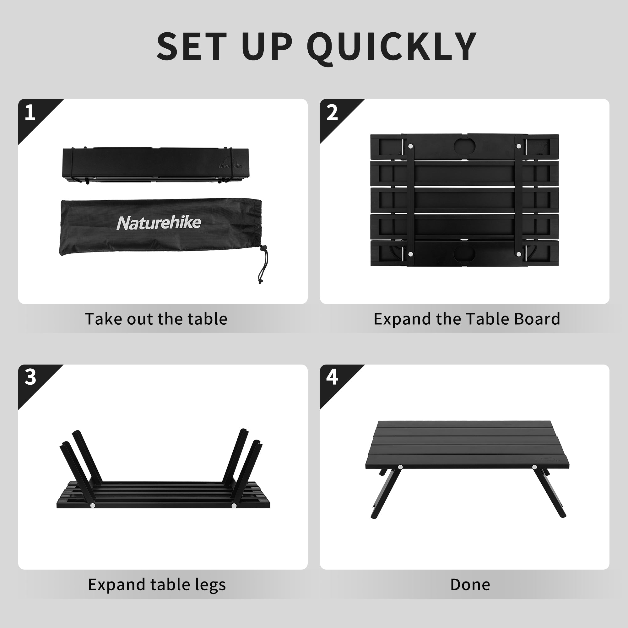 Naturehike StarCore Table Camping Alu 41 cm 570 g