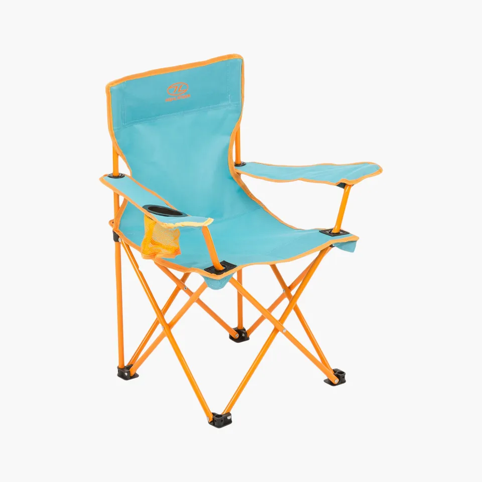 Highlander Kelburn chaise camping enfant bleu Kingfisher porte-gobelet