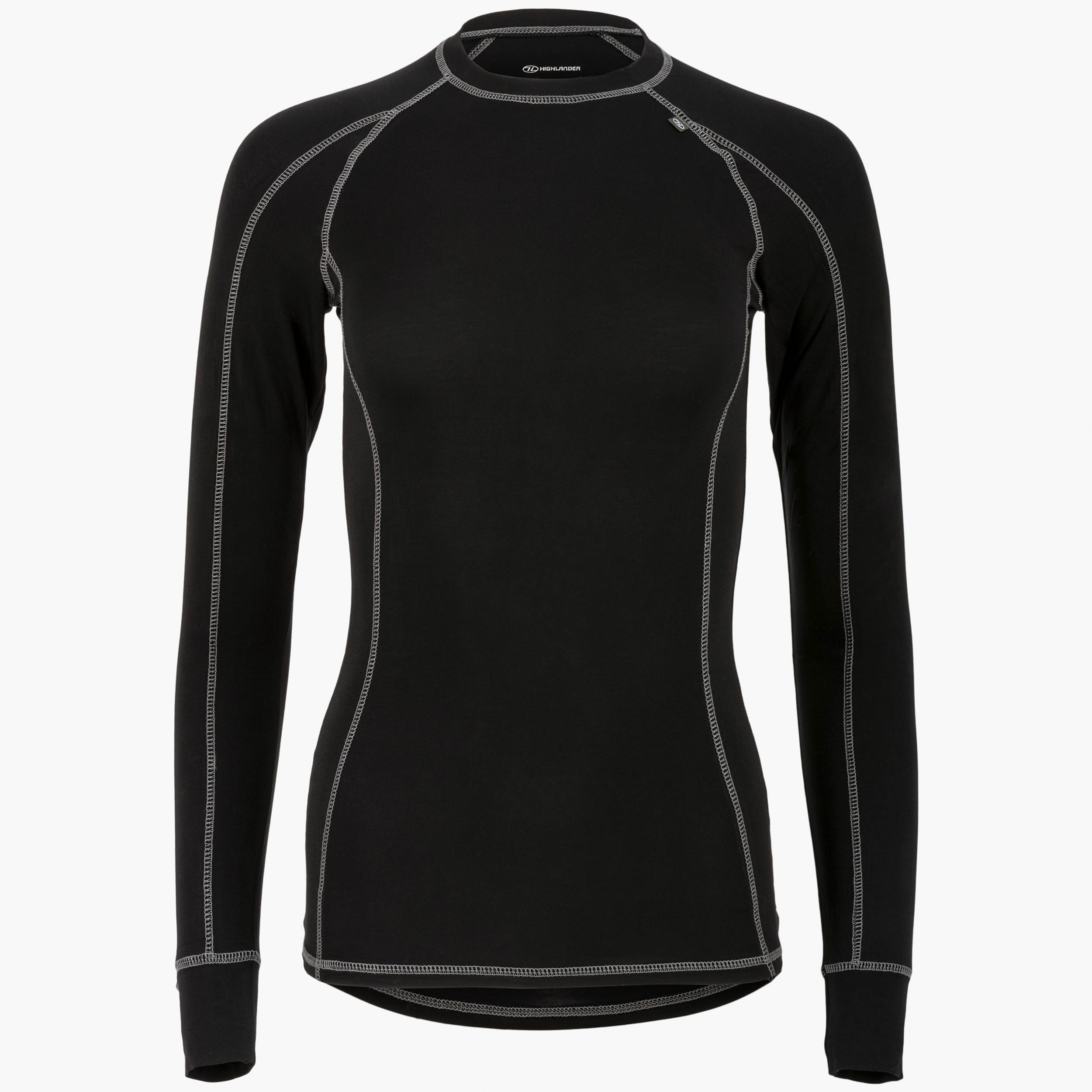 Highlander Bamboo Maillot Thermique Manches Longues Femme Noir