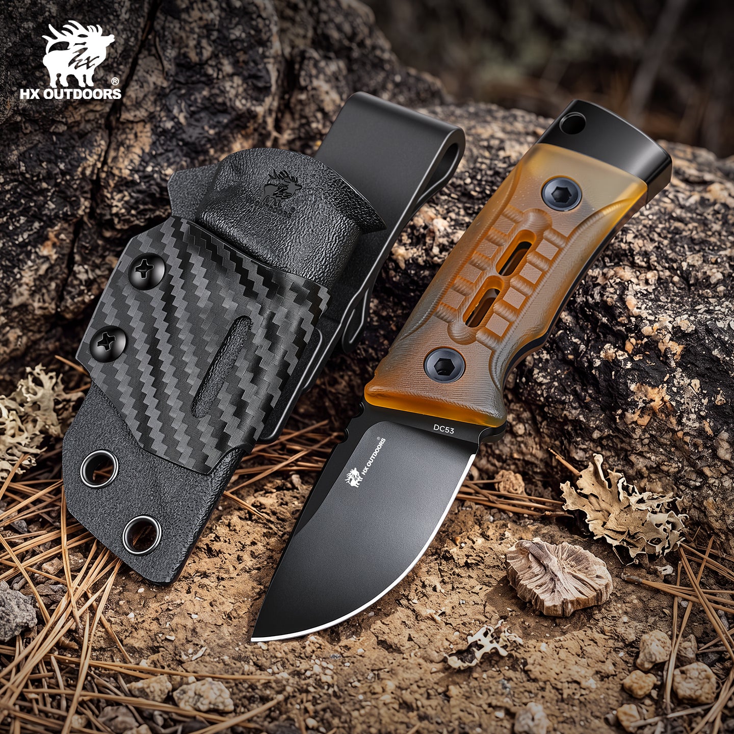 HX Rock Apex Mini TD-26P couteau fixe DC53 14,3 cm PEI