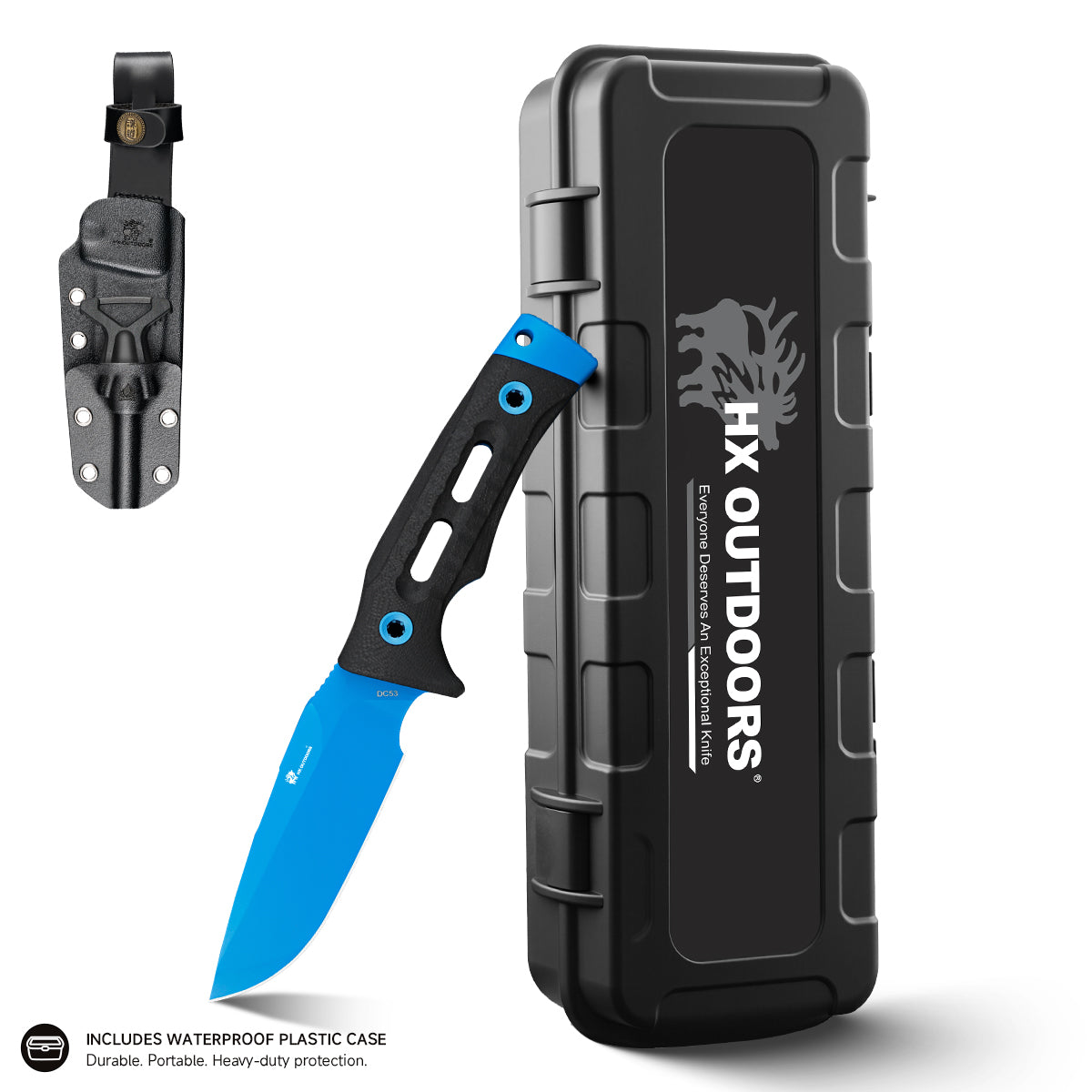HX Rock Apex TD-18L couteau fixe lame bleue manche G10 noir