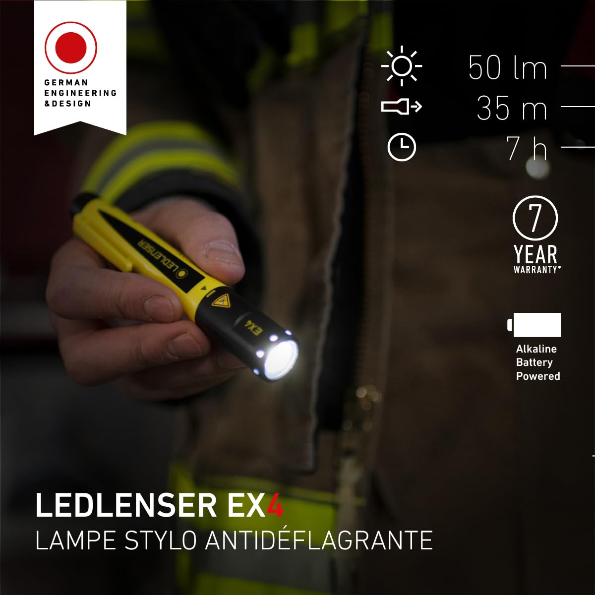 Ledlenser EX4 lampe torche ATEX zone 0 50 lm piles AAA