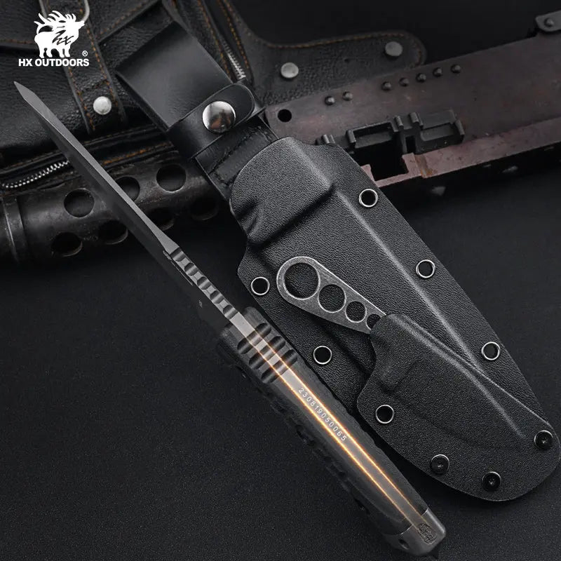 HX Nightstalker D-307 couteau lame fixe 13 cm G10 noir
