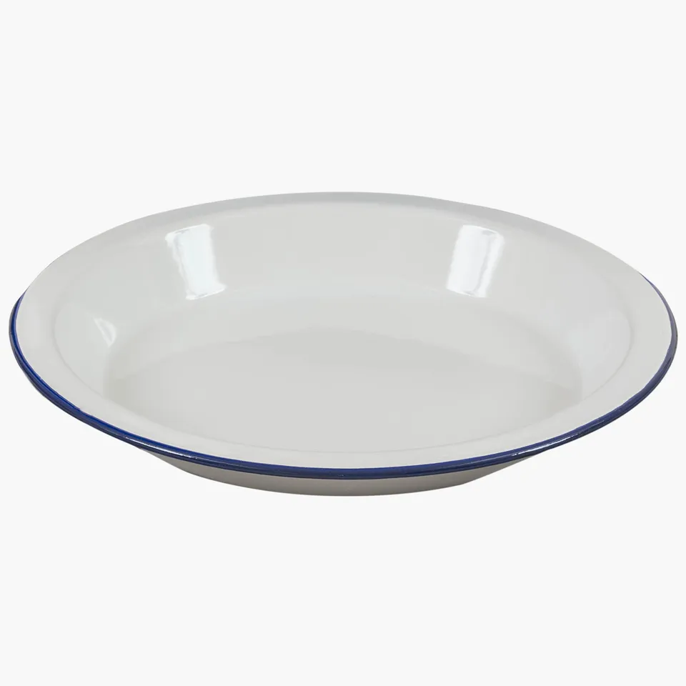 Highlander Vintage assiette émail blanche creuse