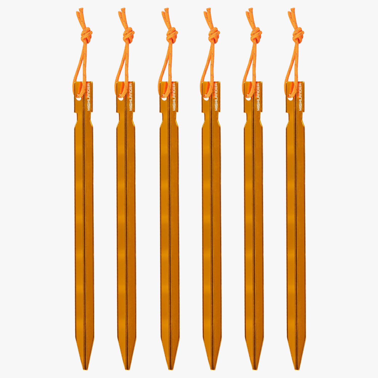 Highlander Arrow sardine tente alu 18 cm lot 6 orange