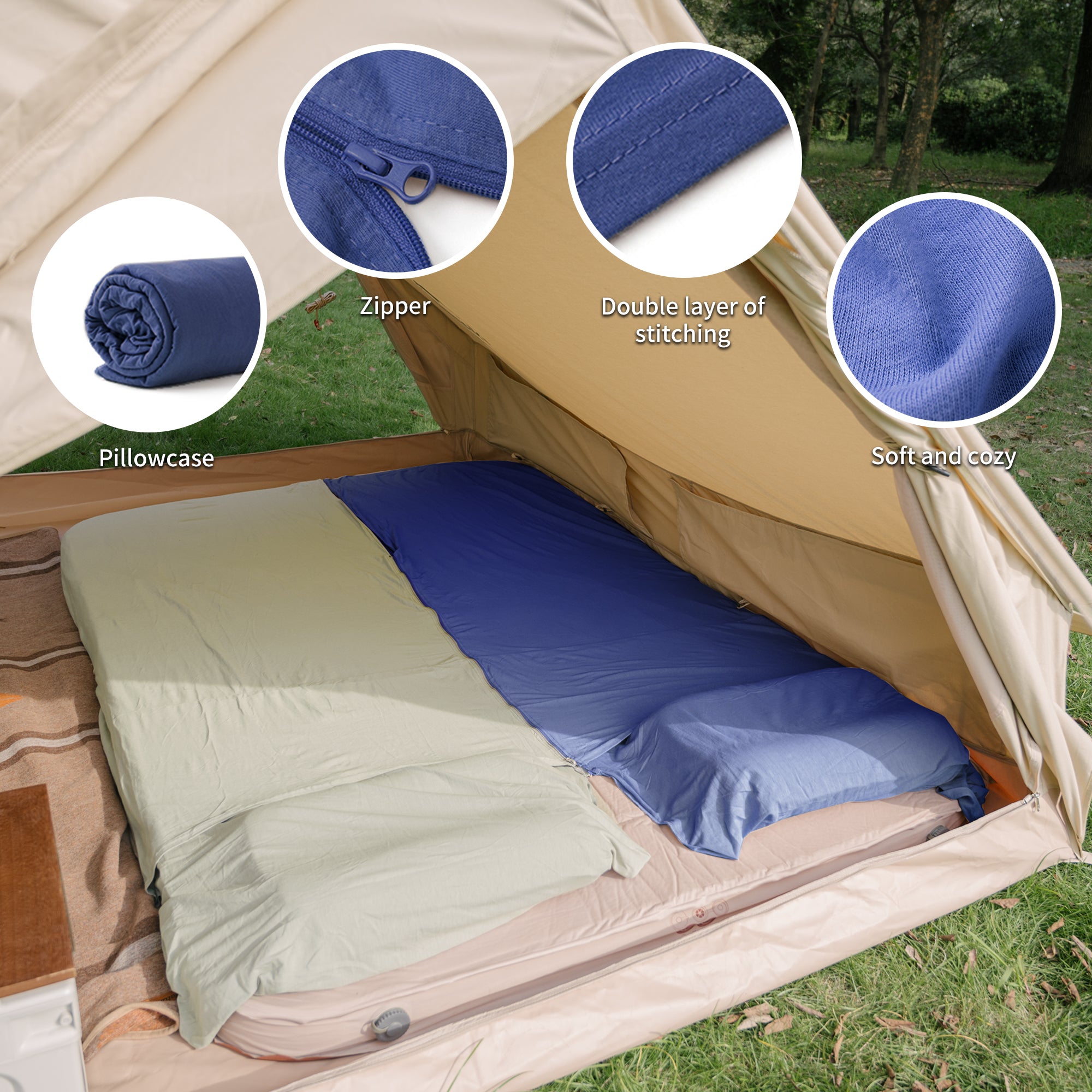 Naturehike CL075 drap sac de couchage coton bleu