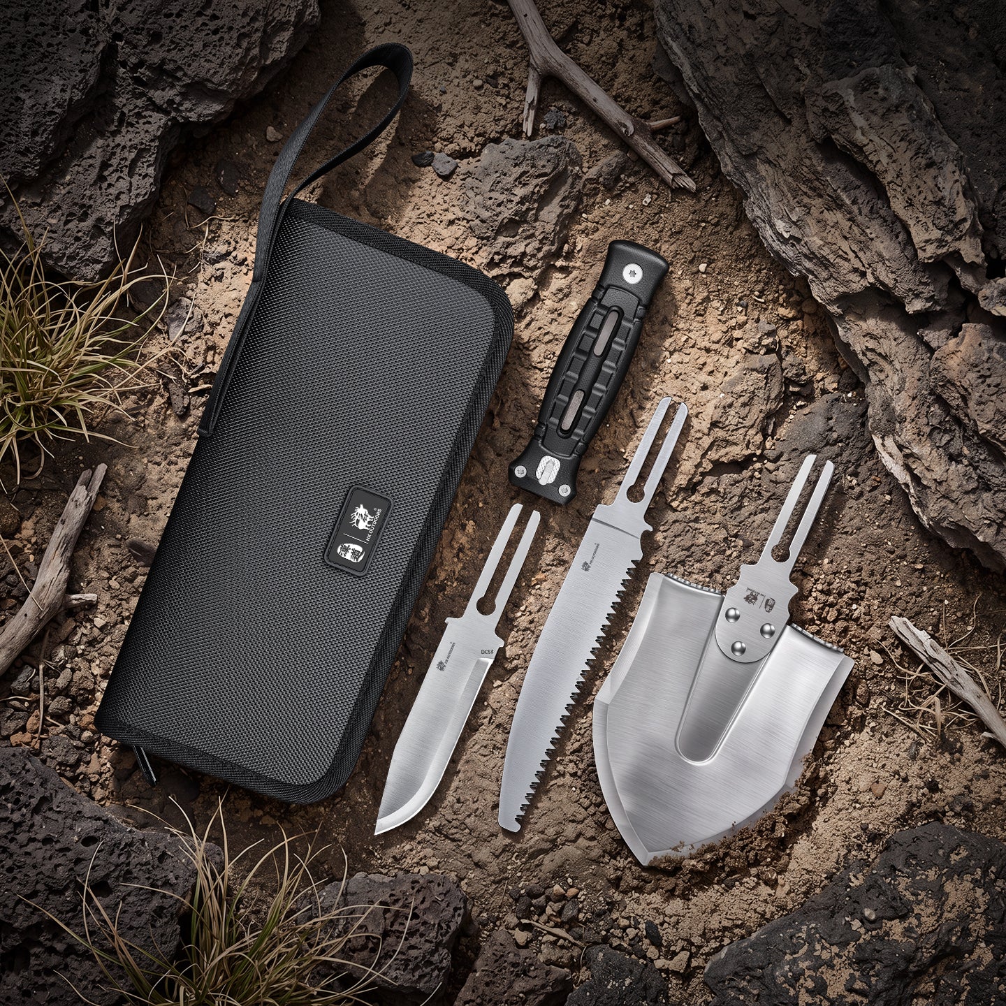 HX Outdoors Rock GBC-68 couteau fixe kit 3-en-1 G10
