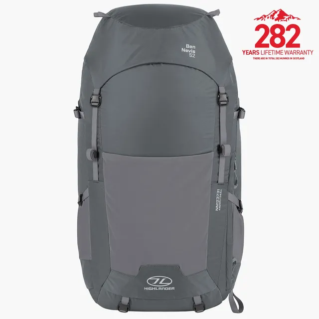 Highlander Ben Nevis 52L sac à dos randonnée gris ventilé