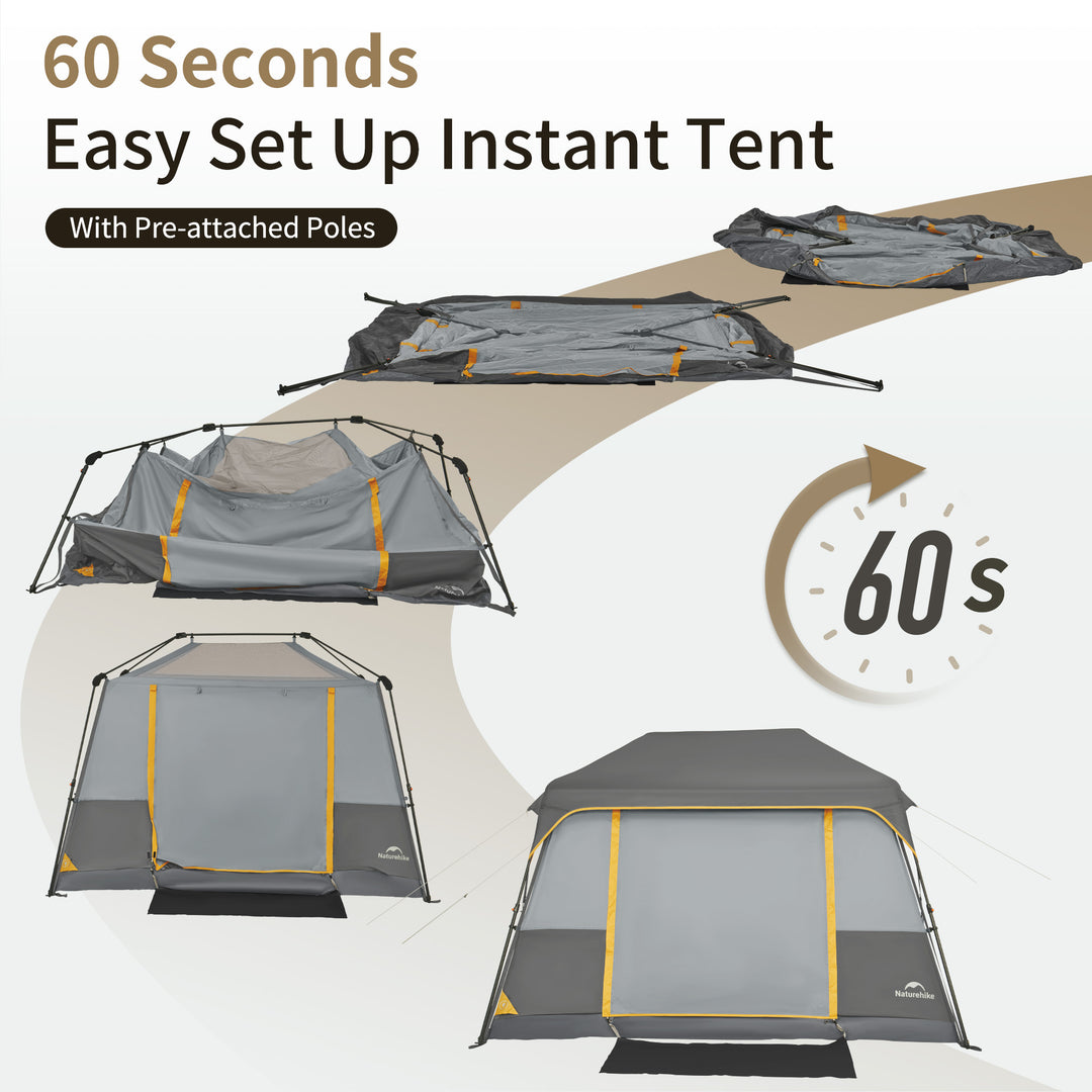 Naturehike Cape 5.2 tente camping 4 personnes montage 60s