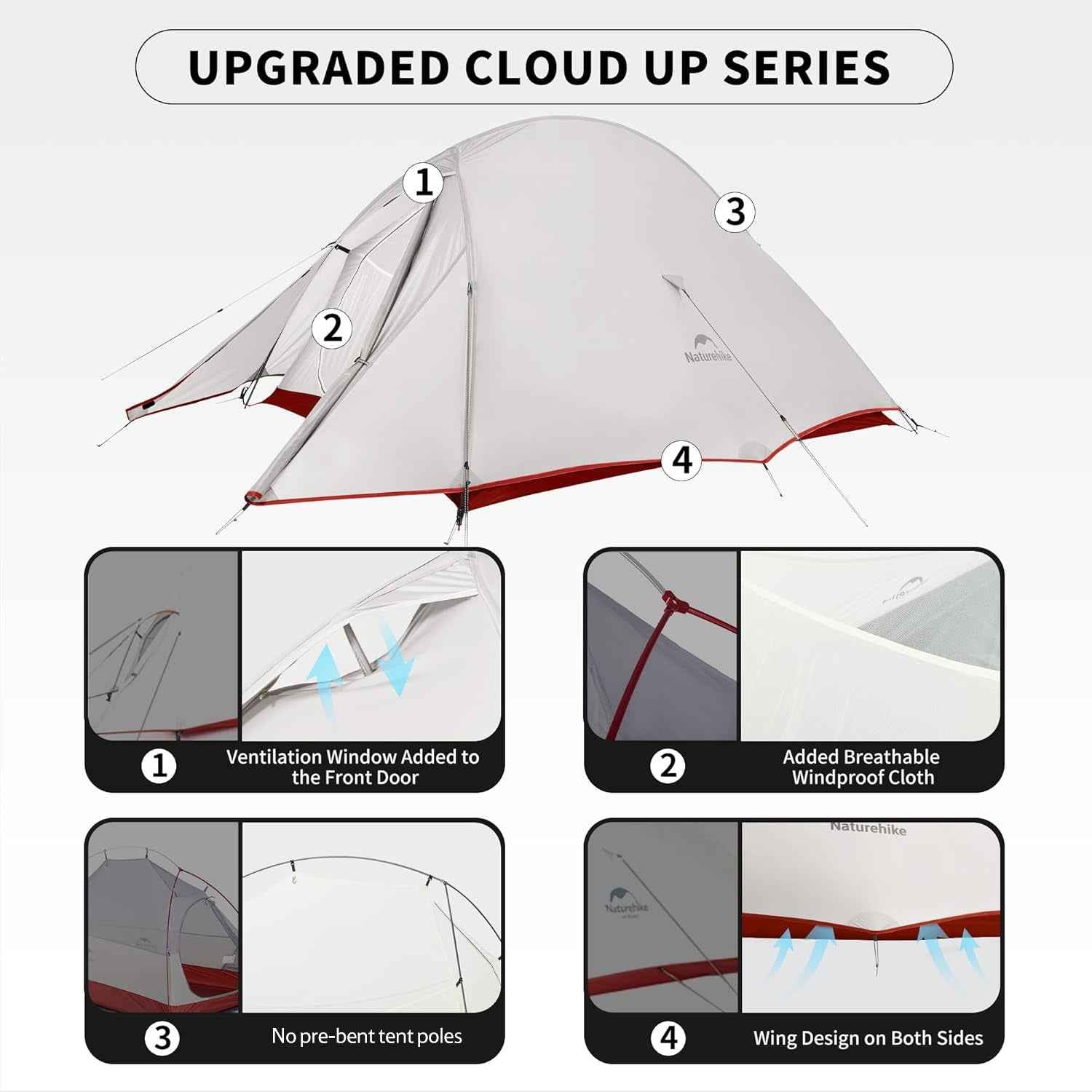 Naturehike Cloud Up Pro tente 1 personne grise