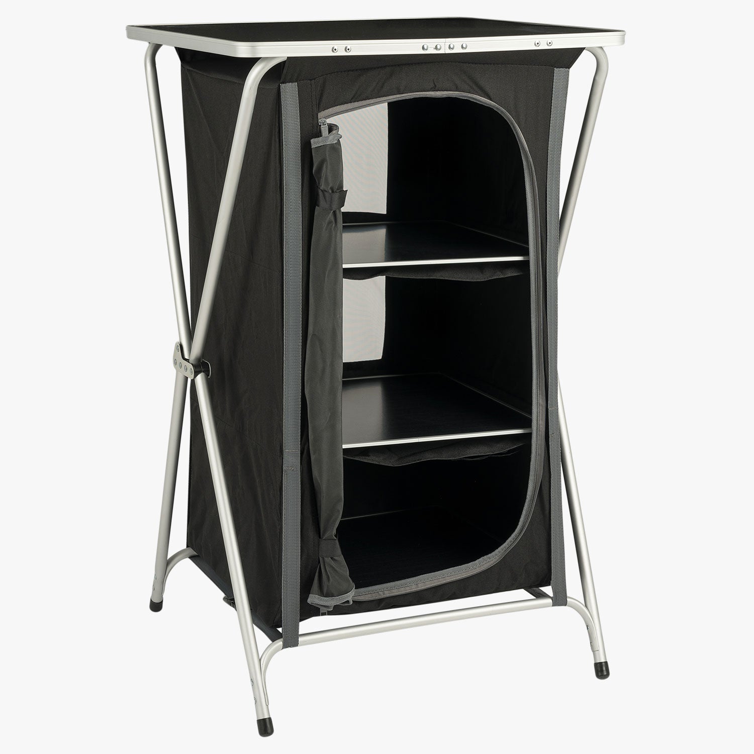 Highlander armoire camping pliable 3 étagères grise