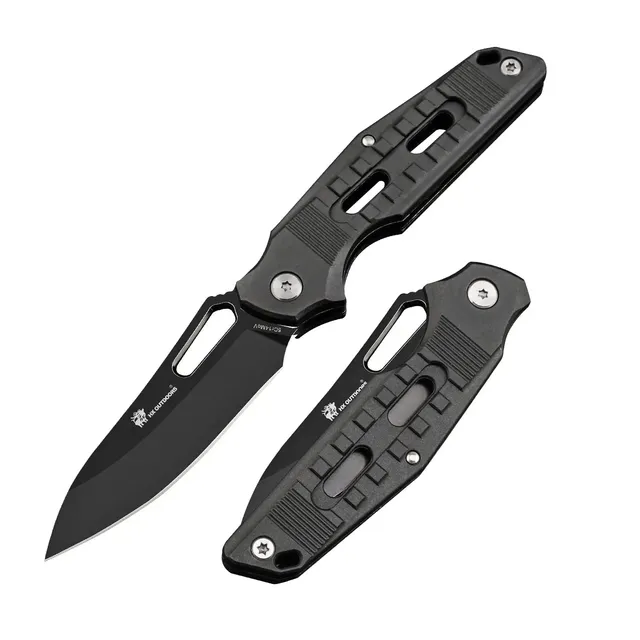 HX Rock Fluorite couteau poche 7,5cm nylon noir