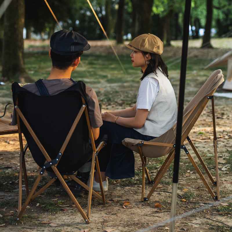 Naturehike chaise camping pliable bois noire