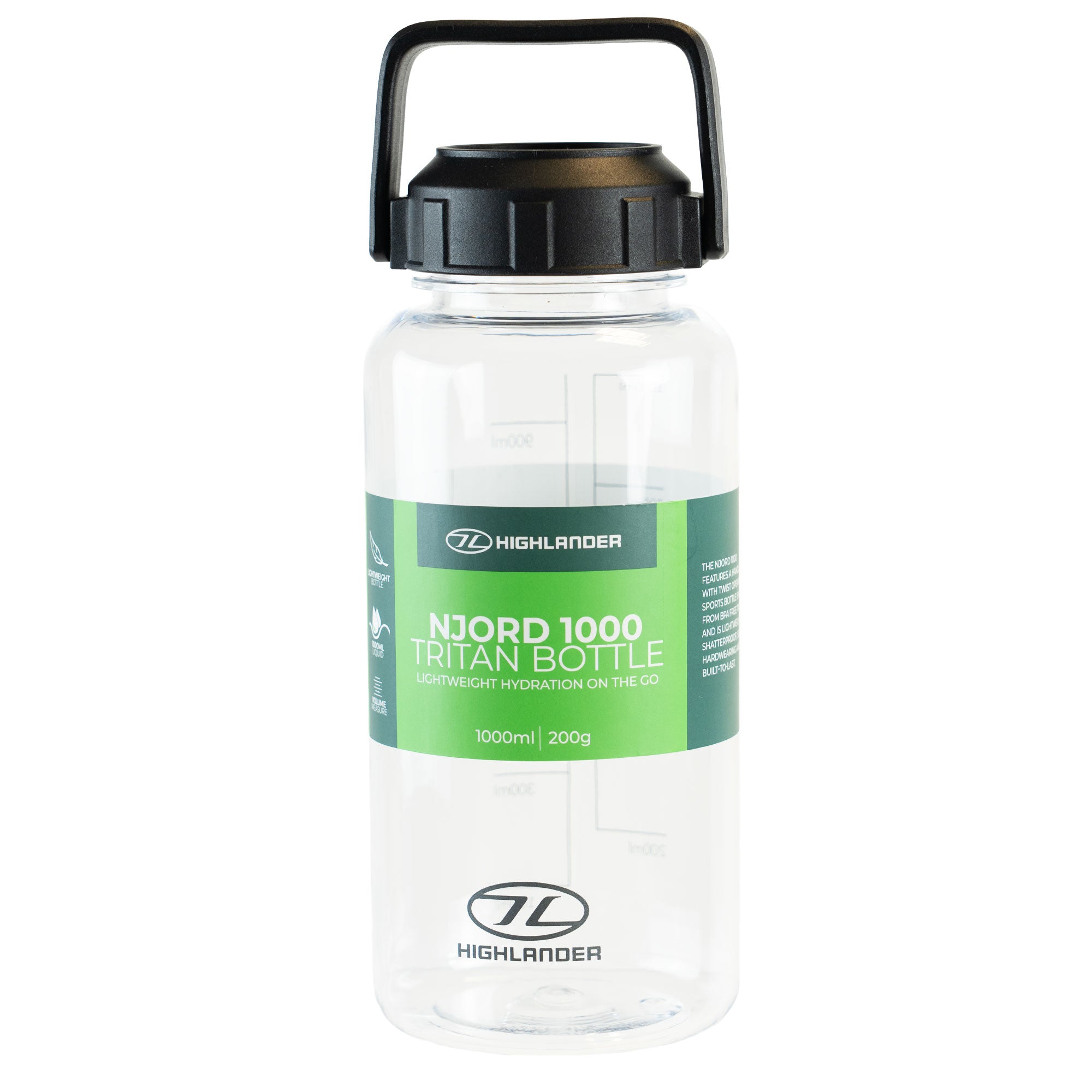 Highlander Njord 1000 Gourde Tritan Noire 1L