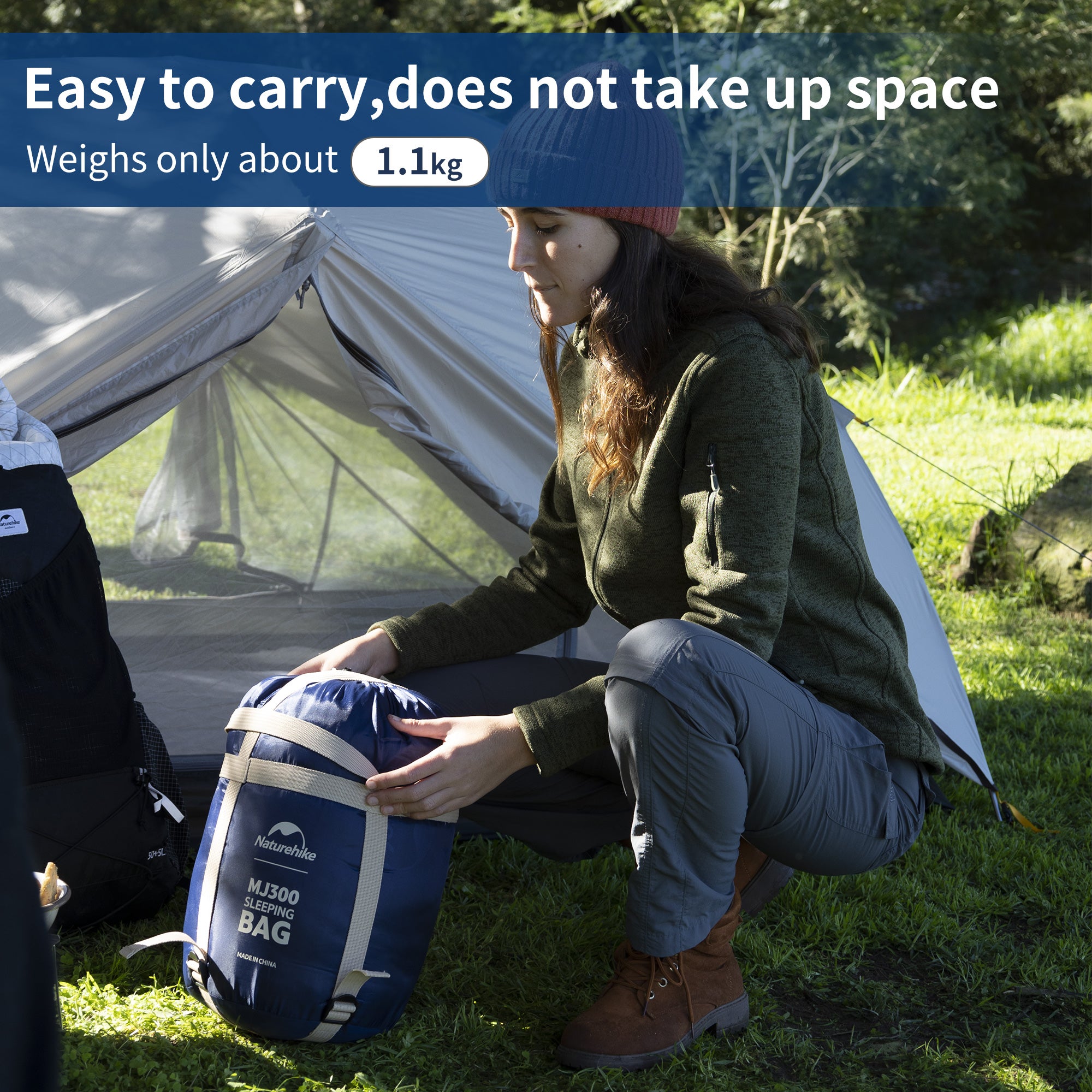 Naturehike Mujin MJ300 Sac Couchage Momie 4°C Bleu