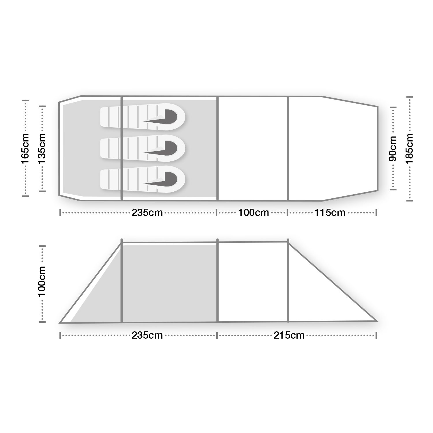 Terra Nova Hoolie Compact 3 ETC chambre intérieure