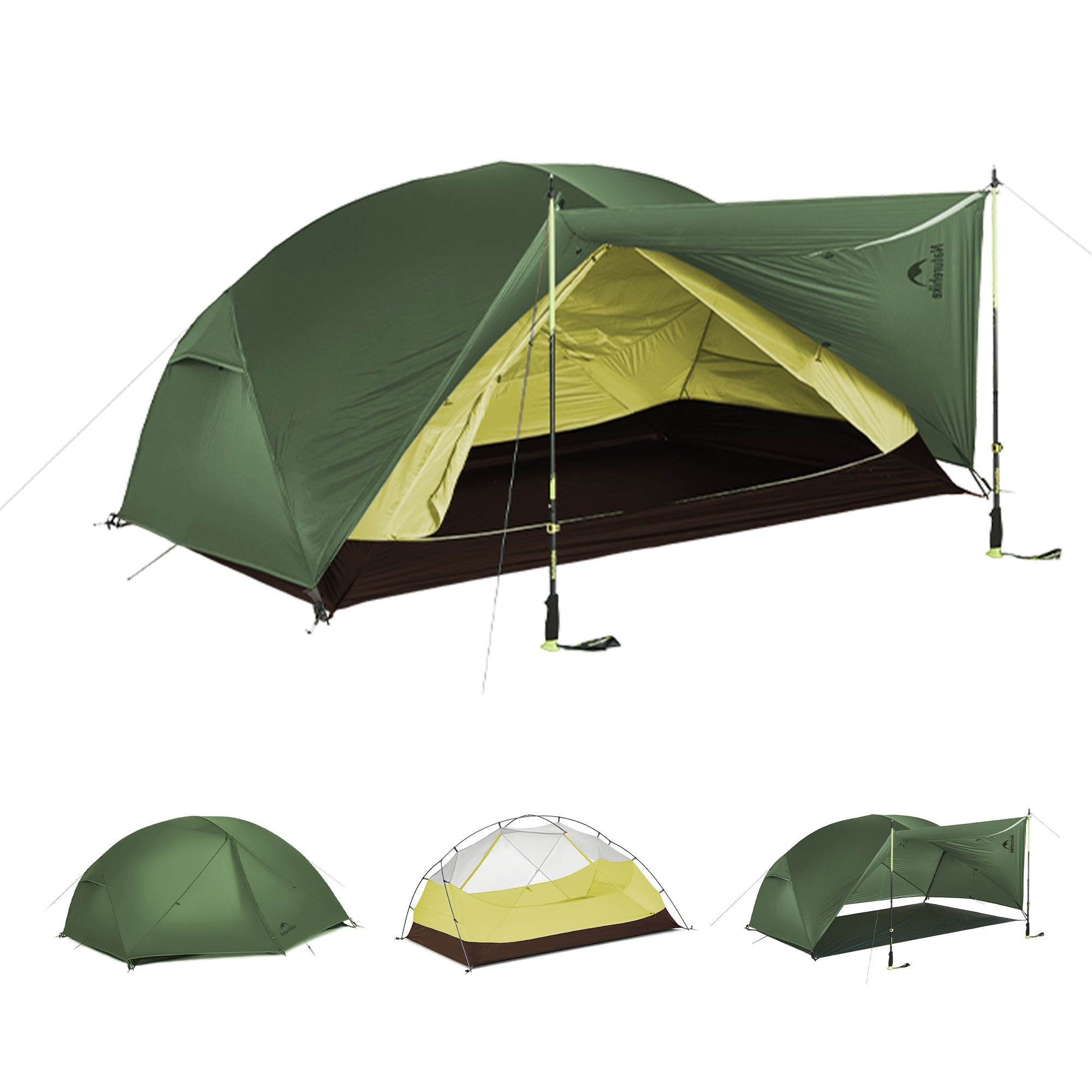 Naturehike Mongar BASE tente randonnée 3 places vert